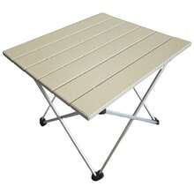 1 pieza Mesa plegable de aleación de aluminio portátil para acampada al aire libre, superficie mate ligera