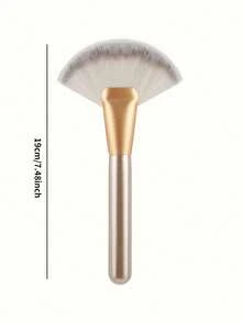 1支大号扇形化妆刷，集散粉、粉底、腮红、遮瑕于一体，柔软刷毛，多功能化妆刷，三合一美妆工具，可用于散粉、定妆和打造高光妆容。 - 彩色 - 查看 4
