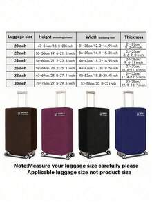 1 قطعة غطاء حقيبة سفر قابل للتعديل 20/24/28/30 بوصة، شفاف/أسود، مقاوم للماء والغبار، غطاء حقيبة سفر مقاوم للخدش من البي في سي الشفاف، حقيبة، حقيبة تخزين