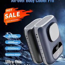 BDQ AI Portable Fan Rechargeable, 5 Speeds Strong Airflow, Personal Waist Fan With Up To 20H Of Working Time, Hands-Free Hanging Neck Fan, Wearable Belt Fan For Camping, Outdoor, Jobsite - 寶藍色 - 查看 3