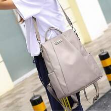 Women's Backpack, Backpack, Waterproof Nylon Anti-Theft Backpack, Lightweight Shoulder Bag - Khaki - View 4