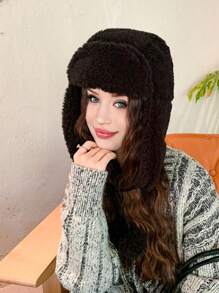 قبعة نسائية من نوع Trapper بألوان متباينة، محبوكة بسمك مناسب للطقس العادي والأنيق، متعددة الاستخدامات مناسبة للخارج والتزلج والدراجات والسفر والحفلات والاستخدام اليومي في فصلي الخريف والشتاء