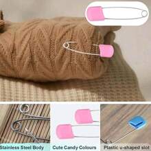 10/20/30/50个塑料头安全别针5厘米安全锁婴儿布尿布尿布别针扣DIY针别针缝纫用品 - Mixed Color - 查看 10