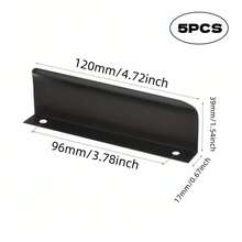 5 paquetes de tiradores de borde de dedo negro para gabinetes, armarios, cajones, manijas de gabinete de cocina, tiradores ocultos de aluminio moderno mate negro para puertas de armario