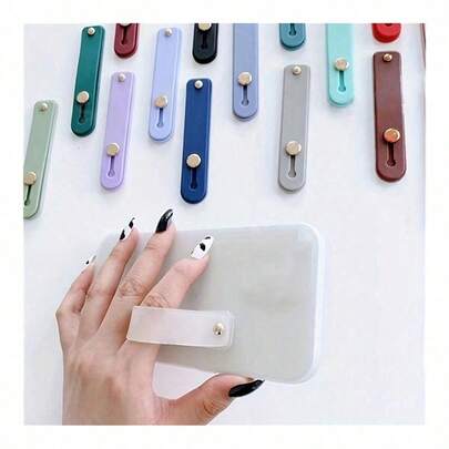 2pcs Colorful Finger Ring Phone Holder - Self-Adhesive, Anti-Drop, Wrist Strap Compatible, 10 Color Options, PC Material, Easy Installation, Fashionable Phone Accessory Compatible With IPhone, Android Phone, Gift For Birthday, Family, Friends Phone Ring Holder Phone Grip