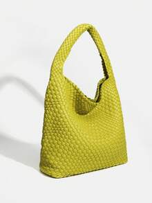 2 件装休闲纯素皮革女士手提包，顶部提手单肩包，大容量软手提包，编织手提包，女士钱包，新年装，古铜色