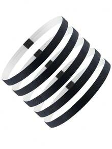 男女通用运动头带，5条装，细款发带，弹性头带，男士运动防滑头带，适用于足球、瑜伽、跑步等运动，男士配饰 - 彩色 - 查看 4