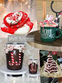 50g/Box zufällig gemischter Mini Weihnachts-Harz-Dekorations-Set, Weihnachts-Schneeflocke Weihnachtsmann Perlen, DIY Feiertags-Party Nagelkunst Dekorations-Accessoires