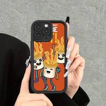 [Teléfono] Diseño distintivo con motivo de fogata, elegante teléfono con diseño de escalera, compatible con los modelos phone 16, 15, 14, 13, 12, 11, XS, XR, X, 8 Plus, Pro y. - Blanco - Ver 8