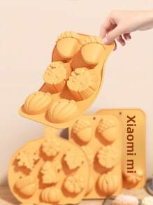 Moules de cuisson en silicone sur le thème de la récolte - Formes de citrouille, feuille d'érable et châtaigne, parfaits pour les gâteaux, desserts, chocolats, biscuits, puddings et gelées - Halloween/Automne, thème de la récolte, biscuits au chocolat, préparation de gelées