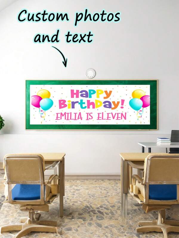 1pc Custom Happy Birthday Banner Personalized, Birthday Banner Personalized, Custom Birthday Banner, Birthday Banner For Girls, Kids Birthday Banner