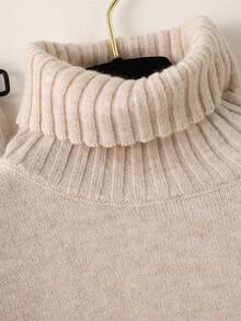 2 piezas Conjunto de suéter de unicolor para mujer, para uso diario, otoño/invierno