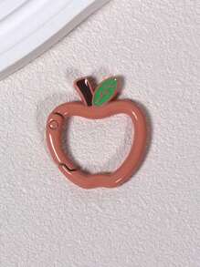 2 قطعة دائرية مفتوحة مطلية بشكل تفاحة ملونة مزودة بزنبرك للمفاتيح، اكسسوارات مجوهرات DIY موصل مناسب لتعليق الحقيبة