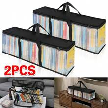 2X Large Clear Holds DVD CD Storage Holder Easy Zip Closure Carry Bag Organizer - Clear - View 1