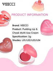 VEECCI All-Purpose Lip And Cheek Cream, Silky And Moisturizing, Brightens Skin Tone With A Creamy Texture And Blends Easily,2-In-1 Lip And Cheek Cream,A Must-Have For Quick Outings