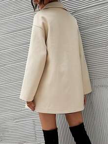 Modischer & vielseitiger einfarbiger Doppelreiher Mantel, Herbst/Winter