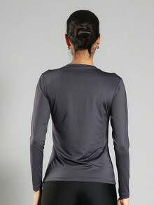 FITNATION Women's Long Sleeve T-Shirt With UV50 Sun Protection - Dark Grey - View 3
