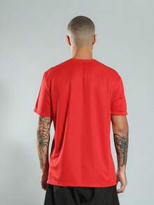 FITNATION Men's Fitness Gym T-Shirt In DRYFIT Fabric That Dries Sweat Quickly - 紅色 - 查看 4