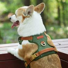 HP308+LL039 重型战术犬用背带套装，适用于大型犬，可调节防拉反光勤务训练背心，易于控制