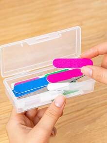 Klimonla Press-On Nails Storage Box, Nail Art Style Collection Box, Display Box, Transparent Frosted Sample, Color Card, Photo Frame Tool Mini Nail Art Tool Storage Box,Only The Boxes Are Sold, Excluding The Items Inside. - Clear - View 6