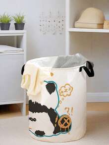1 pieza Cesta de almacenamiento redonda plegable con estampado de león y arcoíris, gran capacidad, con asa, multiusos para baño, dormitorio, lavandería, juguetes, almacenamiento de artículos del hogar - Multicolor - Ver 12