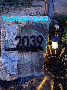 Personalized Custom Black Acrylic House Sign, Self-Adhesive Hollow Acrylic House Sign Customization, Selectable House Number And Street Name, Easy To Wall Mount, No Batteries Required - Suitable For Outdoor Use, Wall-Mounted Sign | Modern Design | HD Acrylic Material - Multicolor - View 8