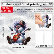 2D Plat, 1 buc, Om de zăpadă nebun, Om de zăpadă hip-hop, Om de zăpadă electronic, Decor suspendat pentru interiorul mașinii, Decorațiune acrilică multifuncțională 2D, Cu ciucure roșu, Decor pentru petrecere de sărbători, Adaugă atmosferă, Cadou de Crăciun, Cadou de Ziua Îndrăgostiților, Cadou de Anul Nou, Cadou de ziua de naștere, Decorațiune pentru bradul de Crăciun