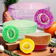 Capas elásticas reutilizáveis para armazenamento de alimentos, 100/500 unidades - Alternativa transparente e elástica para envoltório plástico, vedação hermética de alta qualidade para tigelas, pratos, recipientes, lava-louças e alimentos (multicolorido), acessórios de cozinha, design texturizado, item de cozinha