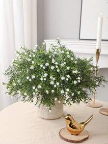 1 Bündel künstliche 7-Gabel Vollstern Griffkopf, Simulation 7-Gabel Kegel Stein Blume Griff Gras, Weiß, PE Material, künstliche Blumen, Simulation Pflanzen, für Outdoor-Veranstaltungen, Feiertage, Geburtstage, Hochzeiten, Partydekoration, Terrasse, Eingang, Esszimmer, Wohnzimmer, Schlafzimmer, Garten Dekoration, Heimdekoration - Grün - Übersicht 2