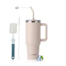 1pc WATERSY Travel Mug Coffee Cup 40oz/1182ML 30OZ/891ML 20OZ/591ML Tumbler Straw Lid And Handle, Stainless Steel Double Wall Vacuum Insulated Coffee Water Bottle Thermal For Cold Hot Coffee, Suitable For School, Camping And Hiking - Multicolor - View 32