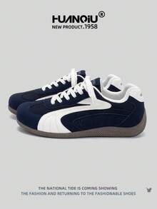 HUANQIU 2025 New Men's Shoes Men's Skateboard Shoes A Pair Of Fashionable Casual And High-Rise Breathable Home Office Outdoor Sports Shoes Multifunctional Lightweight And Comfortable Dexun Shoes Racing Shoes Casual Shoes Running Shoes Blue And White Four-Season Shoes