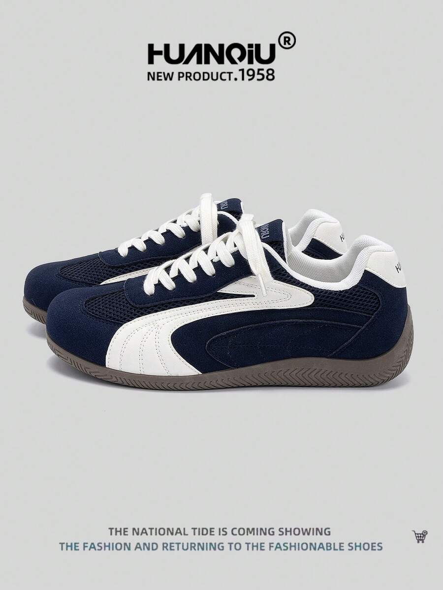 HUANQIU 2025 New Men's Shoes Men's Skateboard Shoes A Pair Of Fashionable Casual And High-Rise Breathable Home Office Outdoor Sports Shoes Multifunctional Lightweight And Comfortable Dexun Shoes Racing Shoes Casual Shoes Running Shoes Blue And White Four-Season Shoes