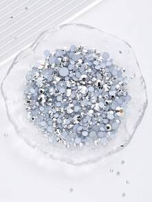 2MM-6MM, 5 Sizes Mix, 2000pcs/Pack, Non-HotFix, Multi Colors, Glue On Round Flatback Crystal Rhinestones Gems Jewelry Beads DIY Diamond Design Accessories Glitter Decal Decorations For Phone Cover,Clothes,Bag,Shoes, Handicraft Products.