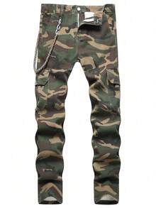 Men's American Military Camo Denim Jeans - Multicolor - View 1