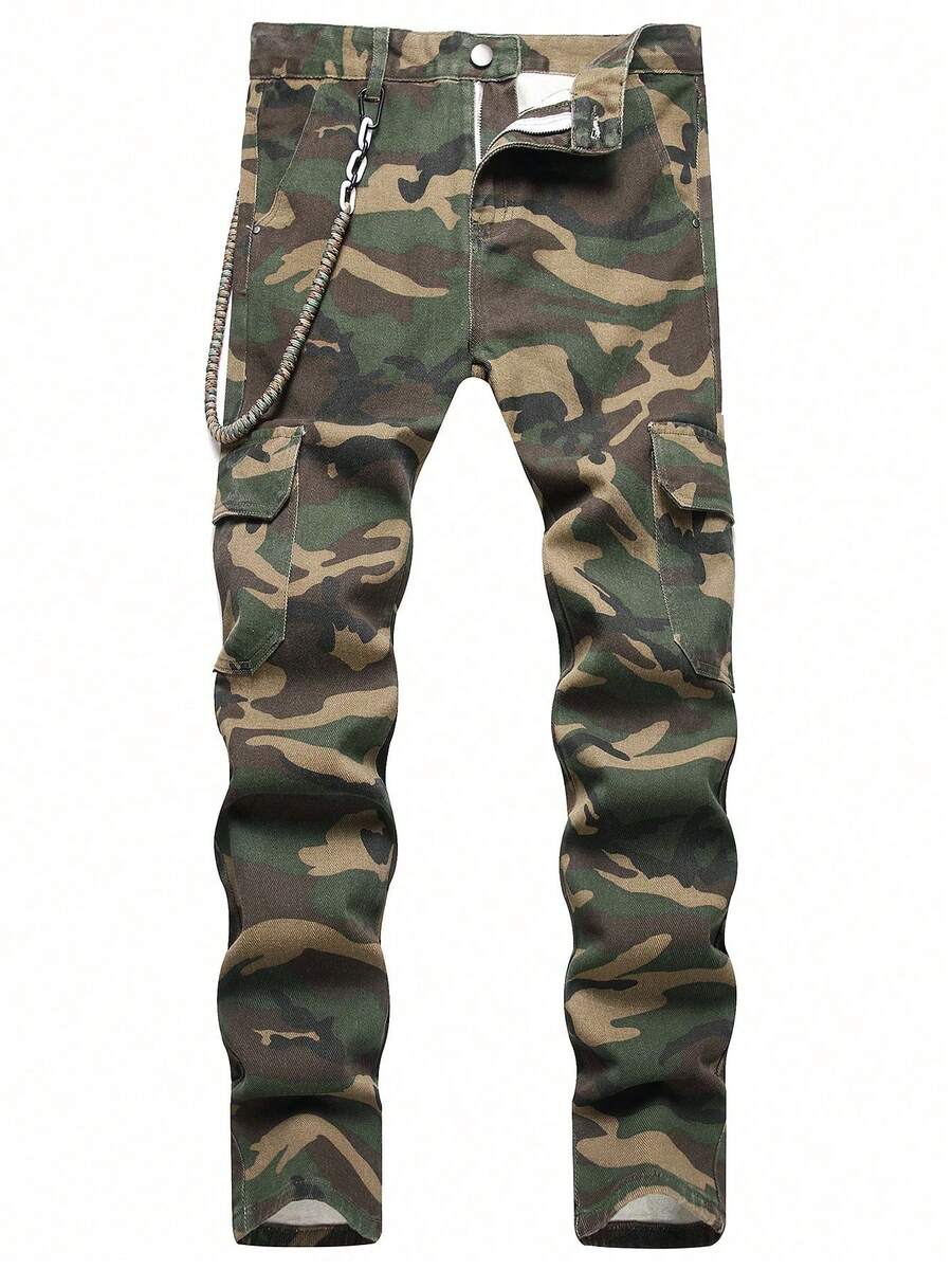 Men's American Military Camo Denim Jeans - Multicolor - View 1