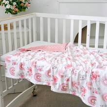 1 Stück Baby Decke für Jungen und Mädchen, weiche Plüsch Minky Decke mit doppelter Lage gepunktetem Rücken für Kleinkinder, mehrfarbig Muster 30 x 40 Zoll (75 x 100 cm)