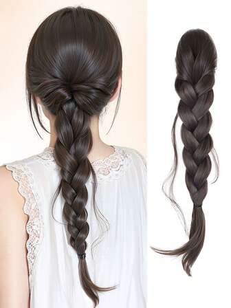 1 包合成爪夹马尾接发，可爱马尾接发辫子，适合女性编织发饰，时尚编织假发，适合女性日常派对