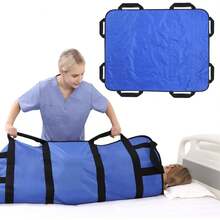 Almohadilla De Cama De Posicionamiento con Asas, Sábana De Transferencia para Pacientes, Reutilizable, Impermeable Y Antideslizante, Apto para El Transporte De Pacientes Y Personas Mayores - Azul Marino - Ver 1