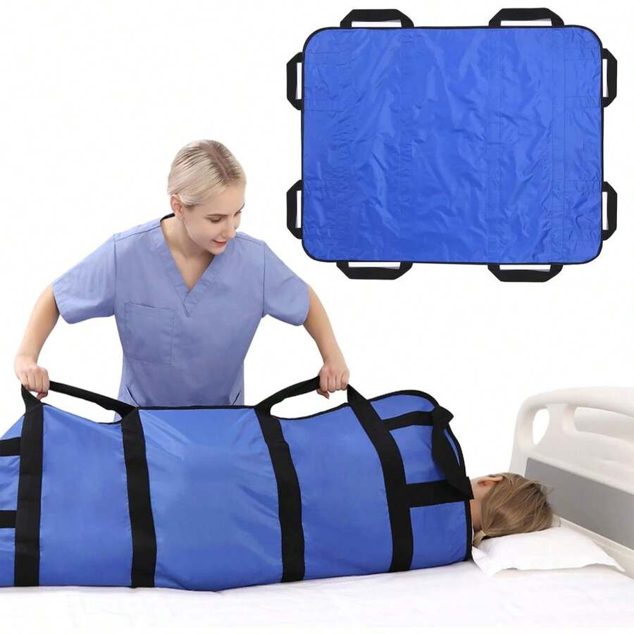 Almohadilla De Cama De Posicionamiento con Asas, Sábana De Transferencia para Pacientes, Reutilizable, Impermeable Y Antideslizante, Apto para El Transporte De Pacientes Y Personas Mayores - Azul Marino - Ver 1