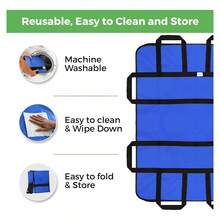 Almohadilla De Cama De Posicionamiento con Asas, Sábana De Transferencia para Pacientes, Reutilizable, Impermeable Y Antideslizante, Apto para El Transporte De Pacientes Y Personas Mayores - Azul Marino - Ver 4