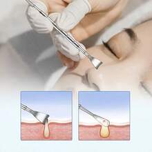 Stainless Steel Double Ended Blackhead Remover Tool - Hypoallergenic Extractor And Nose Cleaner, Ergonomic Portable Skin Care Device, Glossy Metal Surface, No Electricity Required Suitable For All Light Beige Types, Durable Light Beige Care Accessories, Glossy Metal Design, Hypoallergenic Design - 不銹鋼祛痘針 - 查看 5