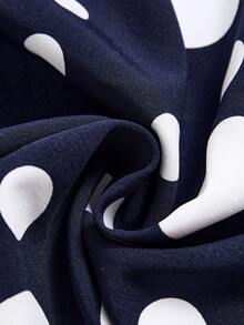 Women's High Waist Pleated Printed Skirt - Navy Blue - View 3