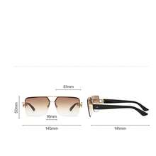 1 Pair Fashionable Oversized Half-Frame High-End Metal Fashion Glasses For Men & Women
