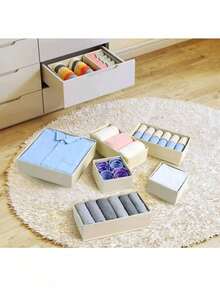 Simple Style Foldable Cloth Storage Box Closet Dresser Drawer Divider Organizer Basket Bins For Underwear Bras Decorations Autumn Decor Festival Decor Room Decor Home Decor Fall Decor Bedroom Decor For Women Storage Organizer Travel Holiday Essential Fall Decor Autumn Halloween