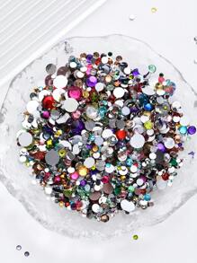 2MM-6MM, 5 Sizes Mix, 2000pcs/Pack, Non-HotFix, Multi Colors, Glue On Round Flatback Crystal Rhinestones Gems Jewelry Beads DIY Diamond Design Accessories Glitter Decal Decorations For Phone Cover,Clothes,Bag,Shoes, Handicraft Products.
