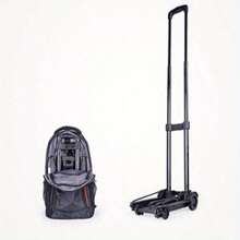 Folding Hand Truck With 4 Wheels, Lightweight Dolly Cart With Wheels Foldable, Expandable Baseplate Utility Luggage Cart Compact For Travel, Moving And Office Use, Easy To Store - màu đen - Xem 1