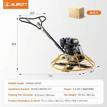Gas-Powered Walk-Behind Concrete Power Trowel, 5.5 HP  Engine With Float Pan & 4 Blades - 35.4 Inches - View 2