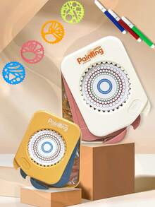 NEUSNEY Multi-Functional Protractor Drawing Set, Creative Painting Tools With Brush, Stickers, DIY Fun Drawing For Students & Kids, Halloween & Christmas Gift, Some Accessories Random