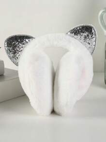 1 Pc Women's Winter Thick And Warm Folding Ear Cushions, Cartoon Cute Cat Ear Cold Proof Ear Cushions, Portable Windproof Ear Protectors For Going Out Fall