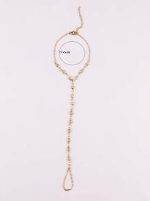 1 件简约时尚百搭链串珠指环手链，适合女士日常佩戴（手工制作，数量随机，避免接触水）